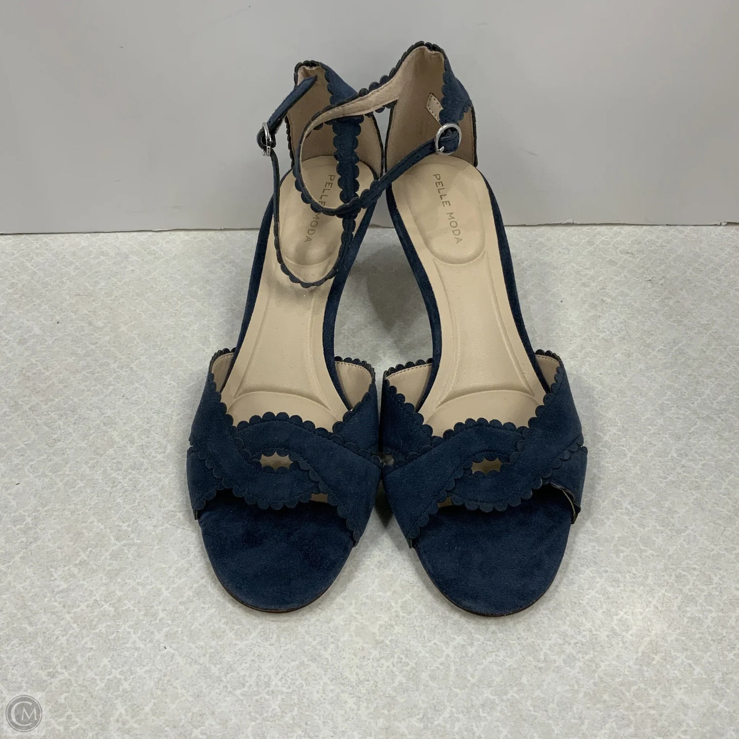 Sandals Heels Kitten By Pelle Moda In Blue, Size: 9