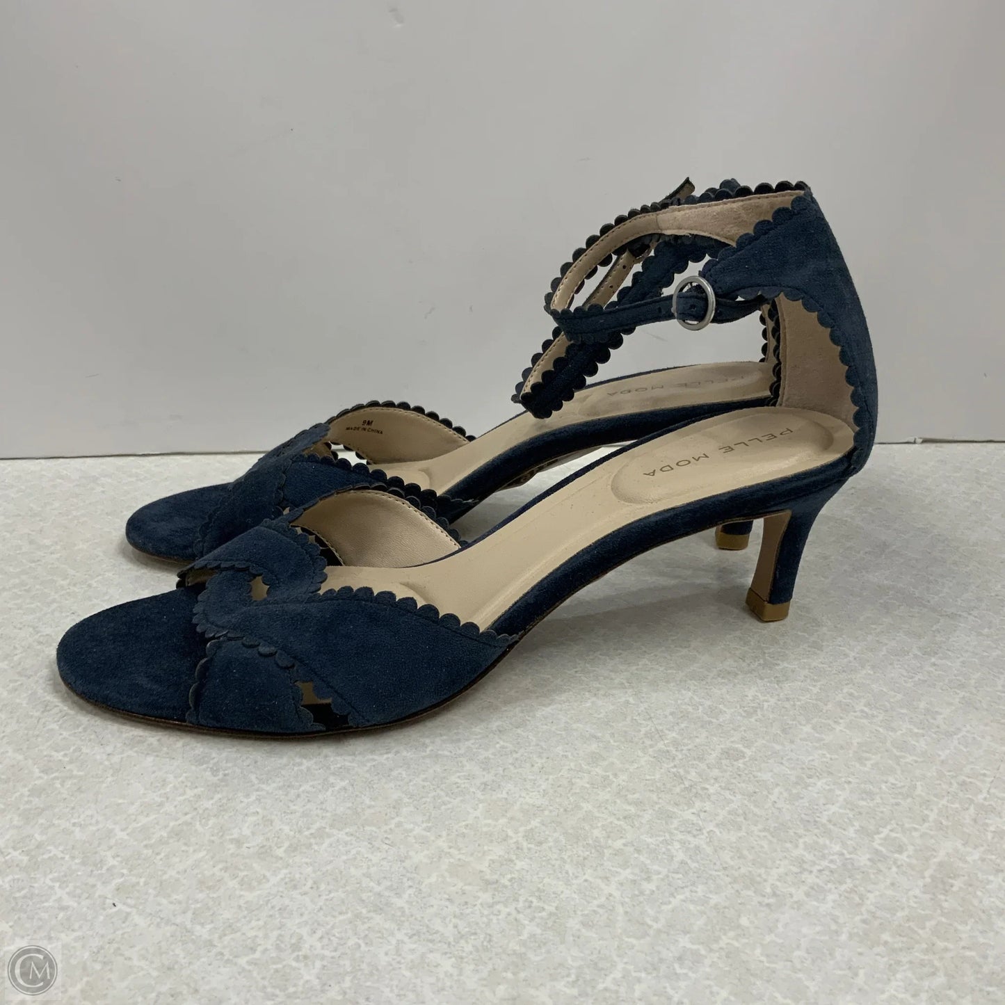 Sandals Heels Kitten By Pelle Moda In Blue, Size: 9