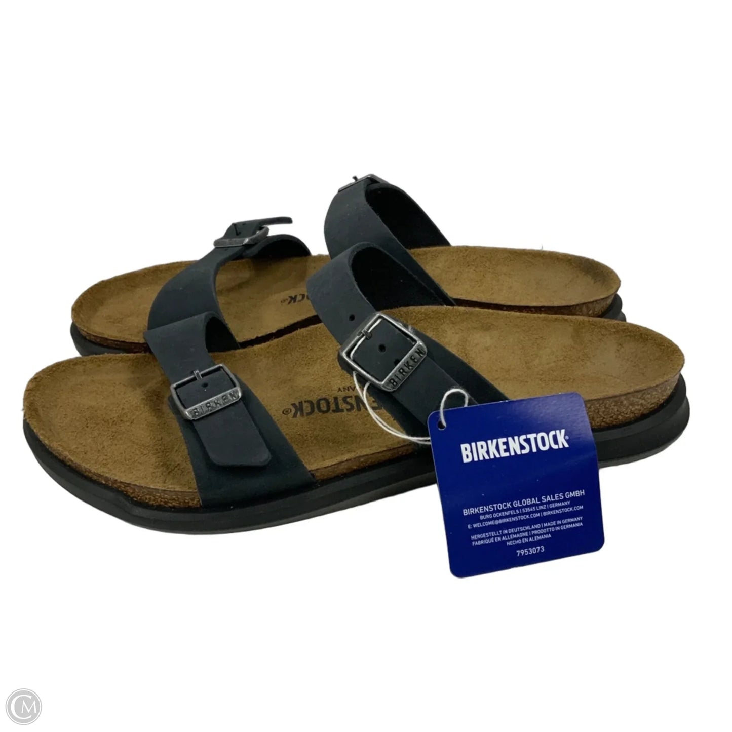 Sandals Flats By Birkenstock In Black, Size: 10