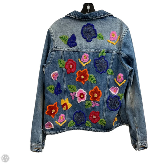 Jacket Denim By EMBROIDERY BABES In Blue Denim, Size: Xl