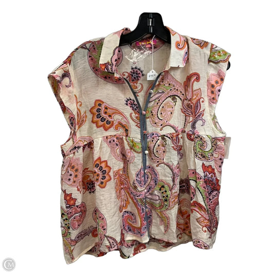 Blouse Short Sleeve By Thml In Pink, Size: Xs