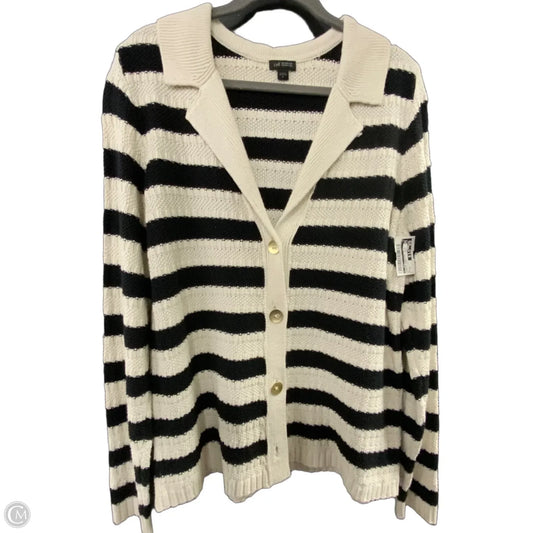 Sweater Cardigan By J. Jill In Black & Cream, Size: M