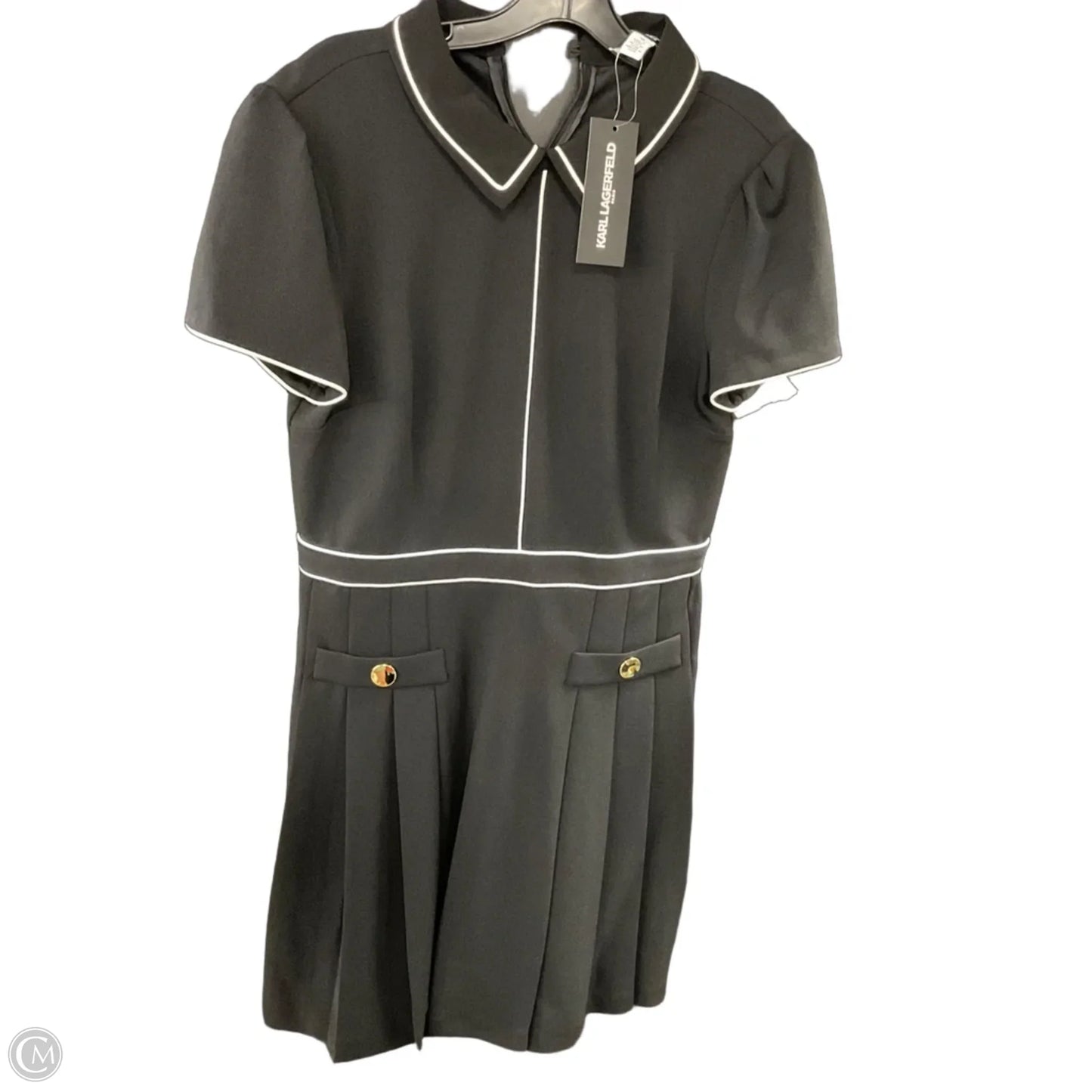 Dress Casual Midi By Karl Lagerfeld In Black, Size: 10