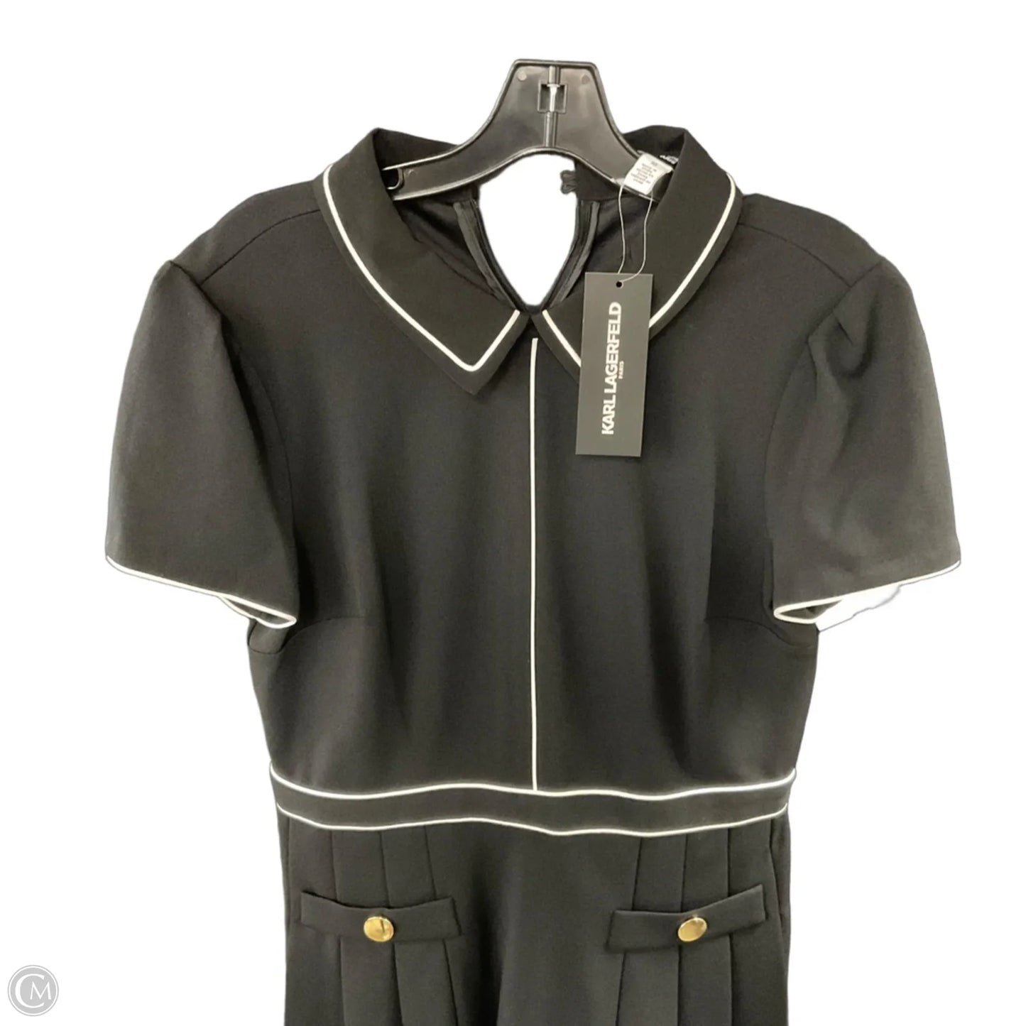 Dress Casual Midi By Karl Lagerfeld In Black, Size: 10