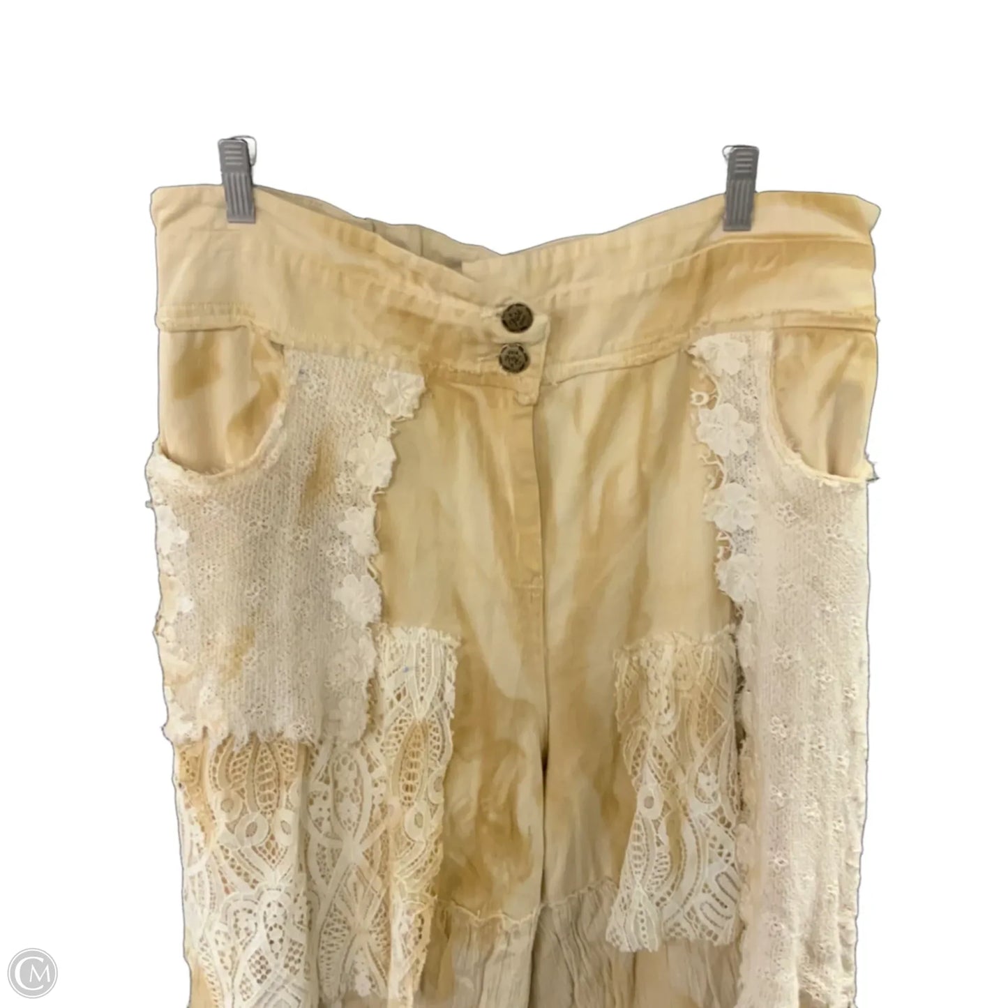 Jeans Wide Leg By A Rare Bird In Cream Denim, Size: Xl