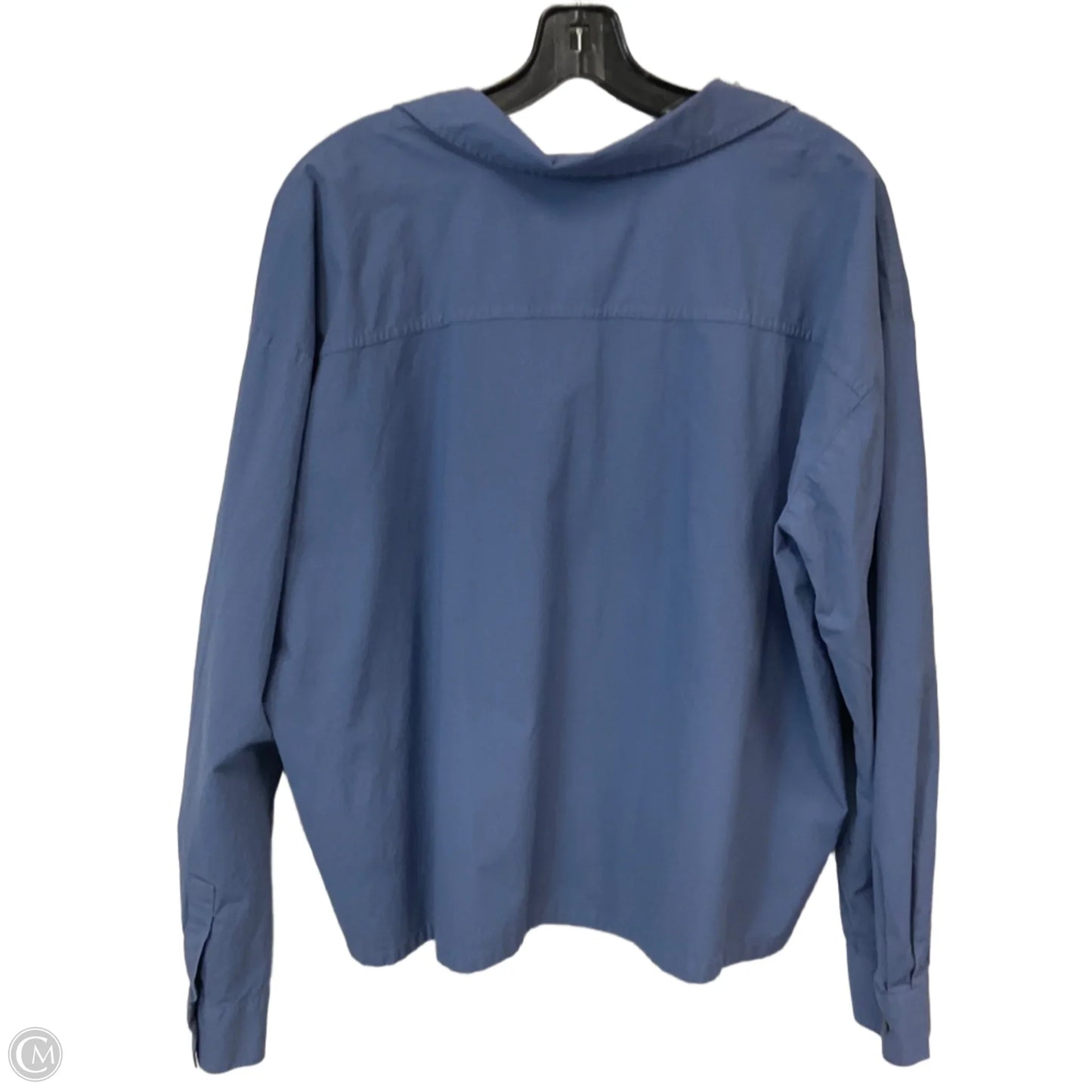 Blouse Long Sleeve By Ann Taylor In Blue, Size: Xxl