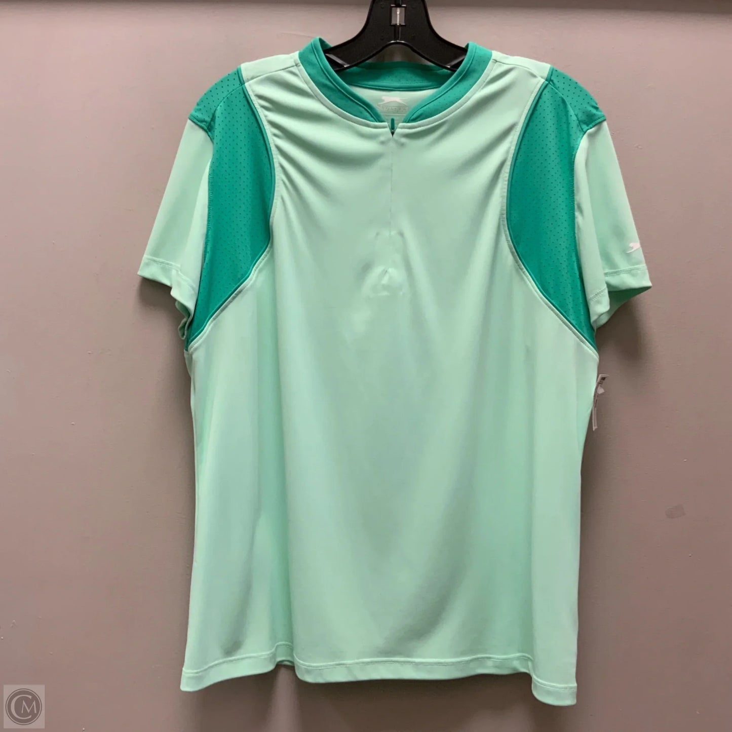 Athletic Top Short Sleeve By Slazenger In Green, Size: Xl