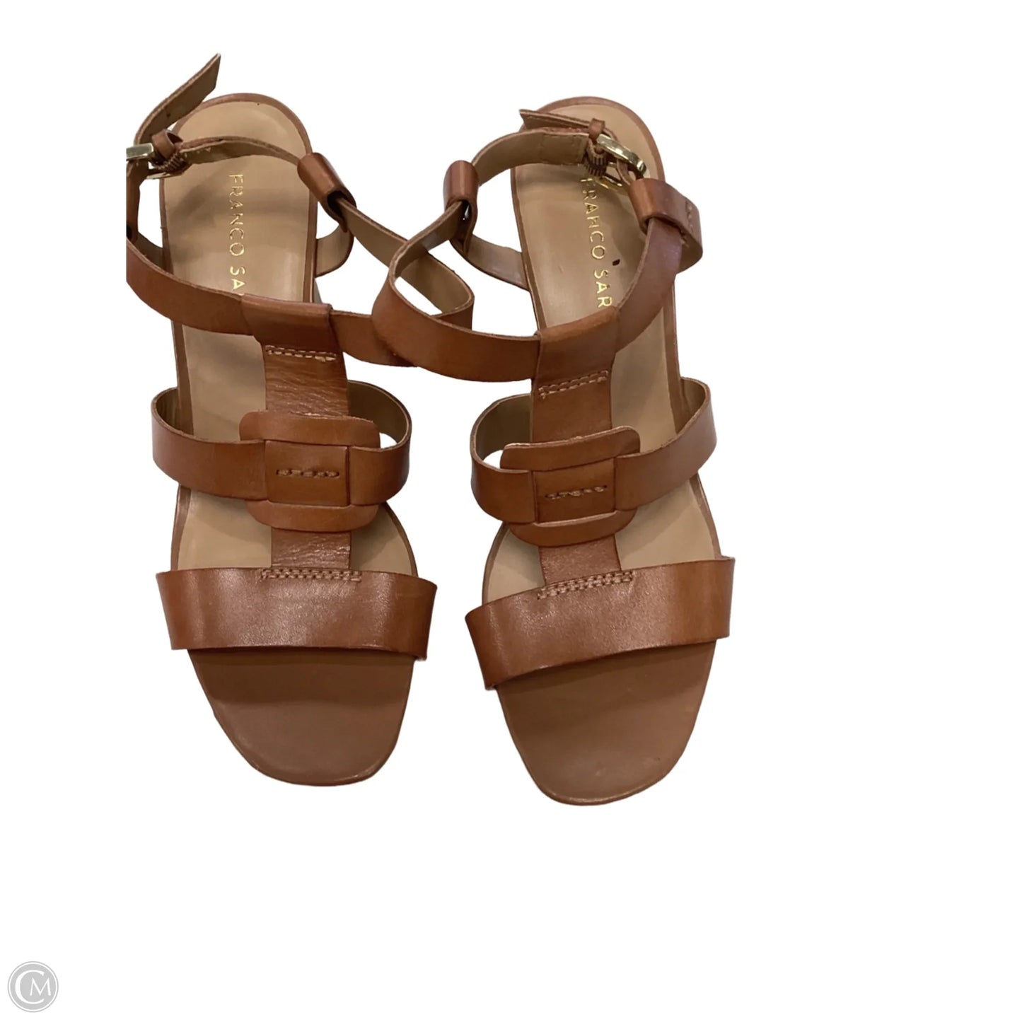 Sandals Heels Wedge By Franco Sarto In Brown, Size: 10
