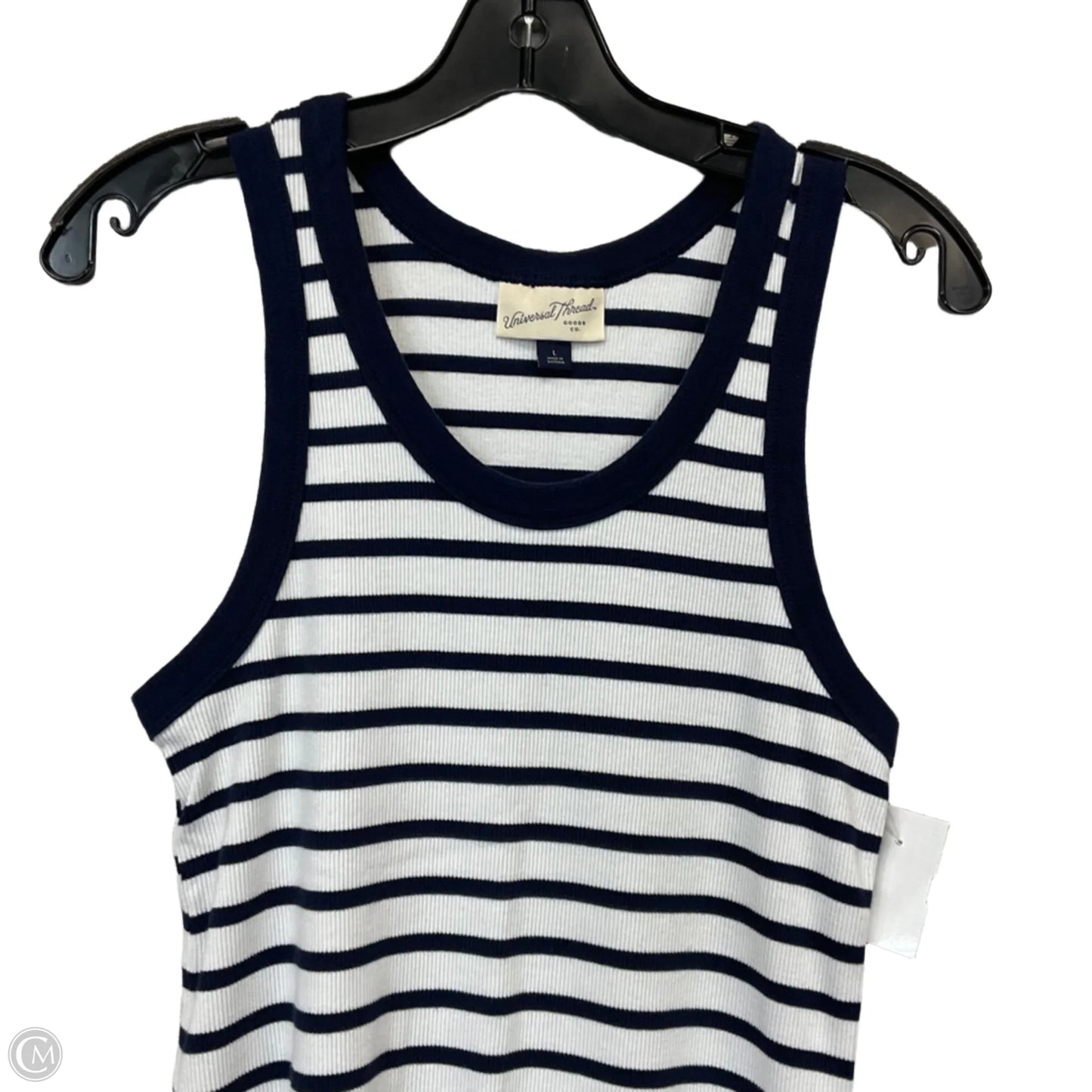 Top Sleeveless Basic By Universal Thread In Blue & White, Size: L