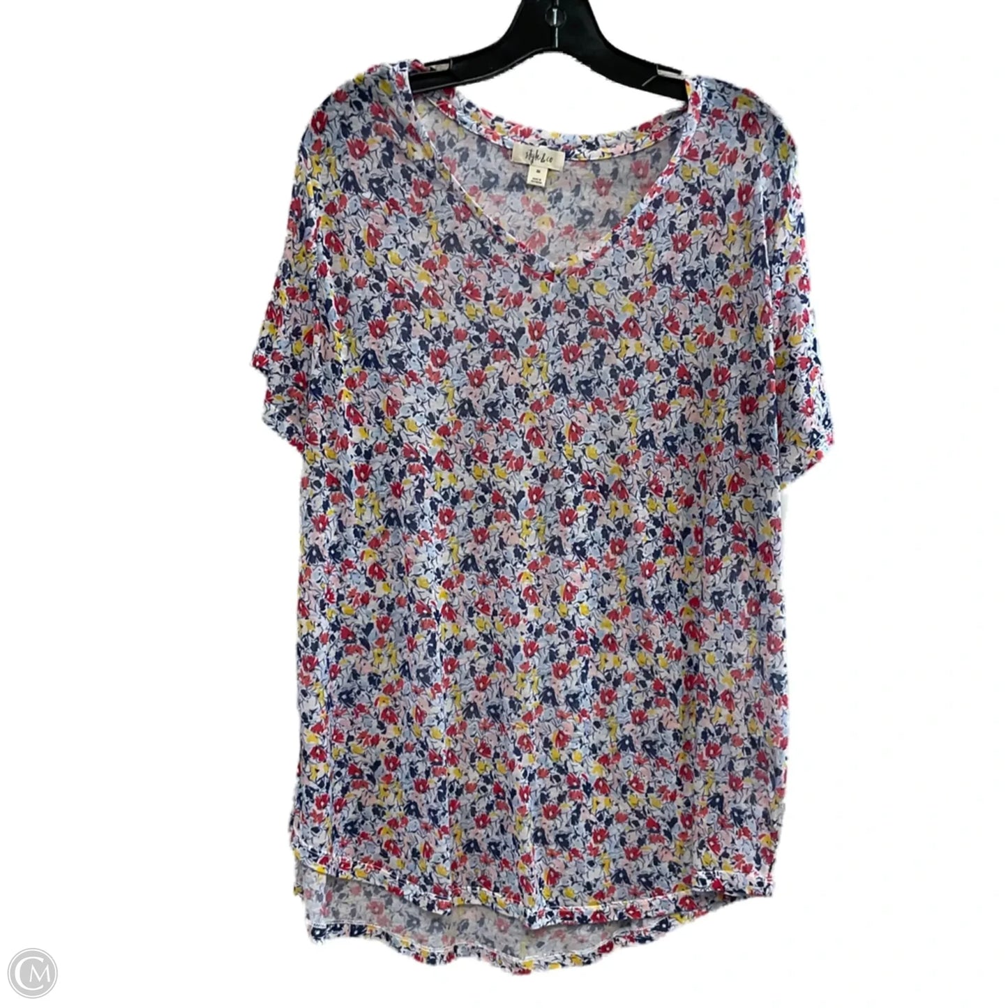 Top Short Sleeve Basic By Style And Company In Blue, Size: 2x