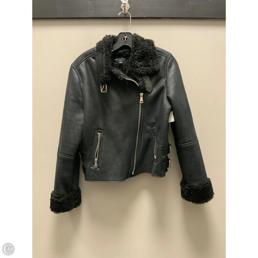 Coat Faux Fur & Sherpa By Love Tree In Black, Size: L