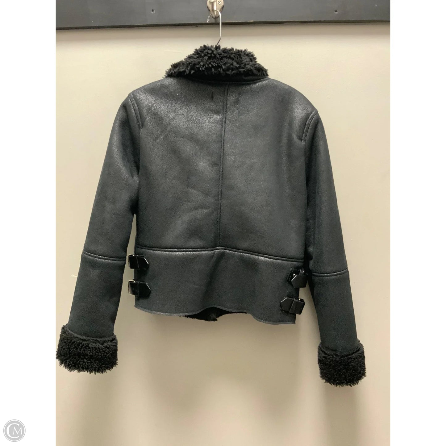 Coat Faux Fur & Sherpa By Love Tree In Black, Size: L