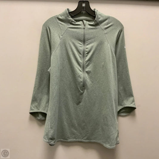 Athletic Top Long Sleeve Collar By Nike Apparel In Green, Size: Xl