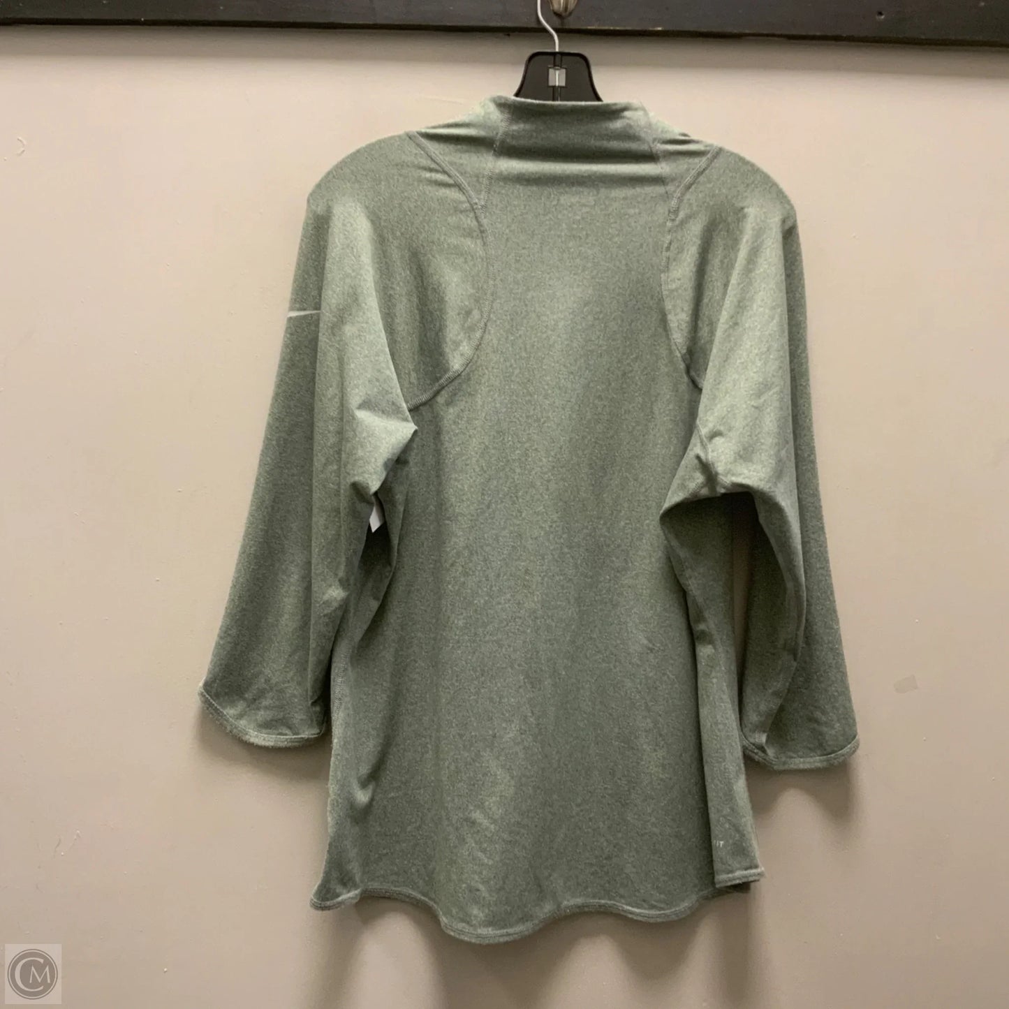 Athletic Top Long Sleeve Collar By Nike Apparel In Green, Size: Xl