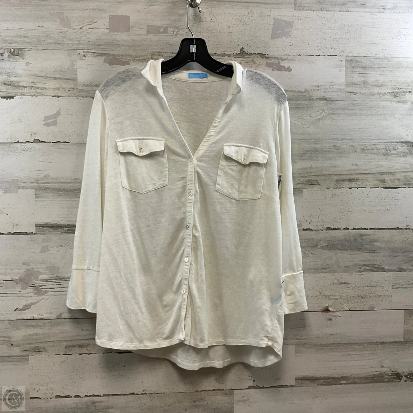 Top Long Sleeve By J Mclaughlin In White, Size: L