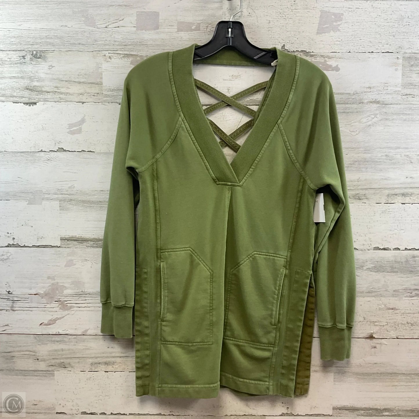 Top Long Sleeve By Daily Practice By Anthropologie In Green, Size: Xxs