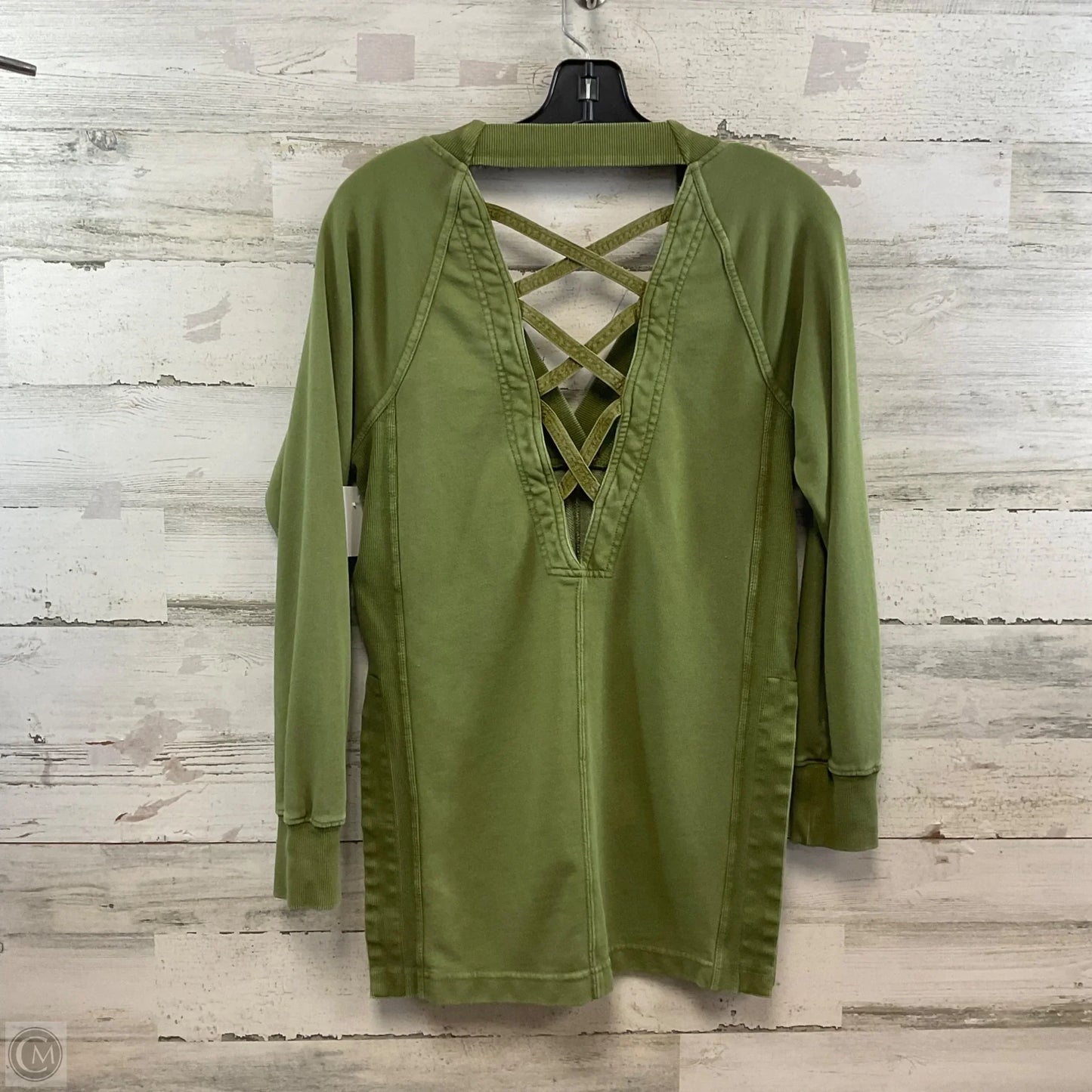 Top Long Sleeve By Daily Practice By Anthropologie In Green, Size: Xxs