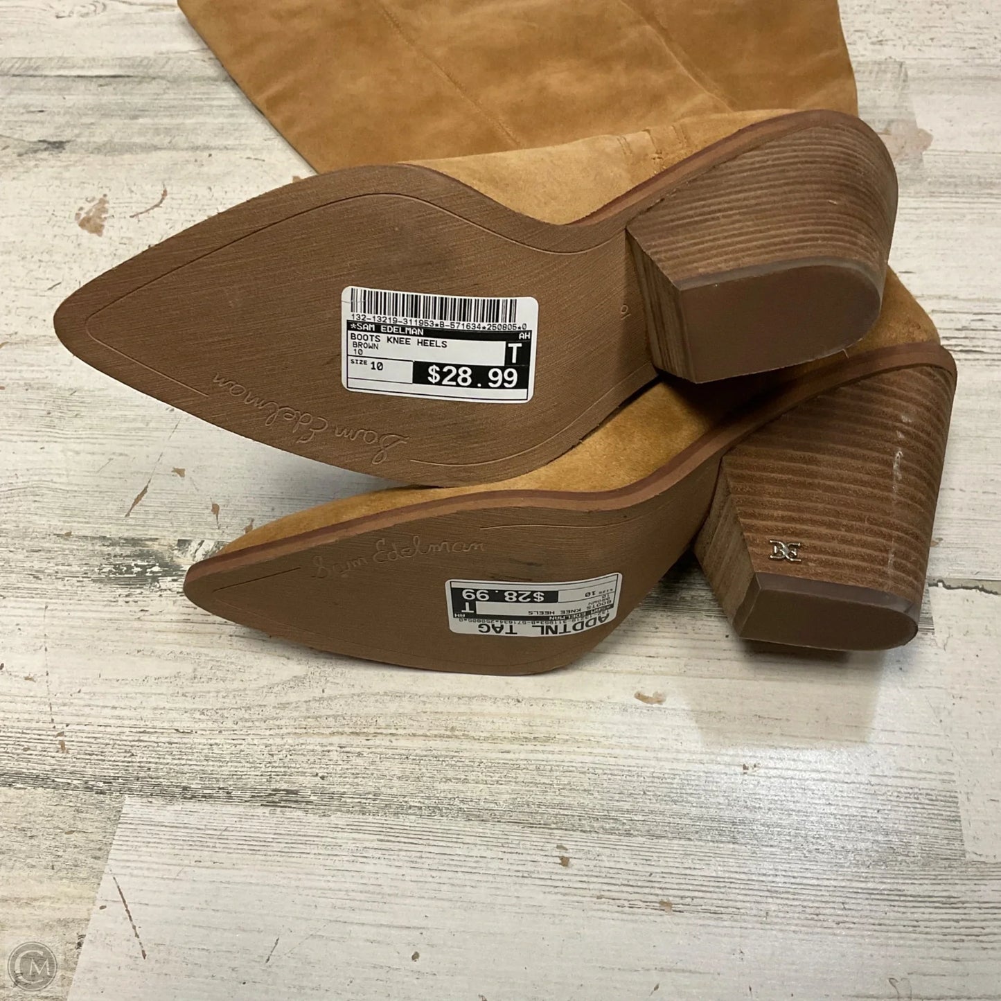 Boots Knee Heels By Sam Edelman In Brown, Size: 10