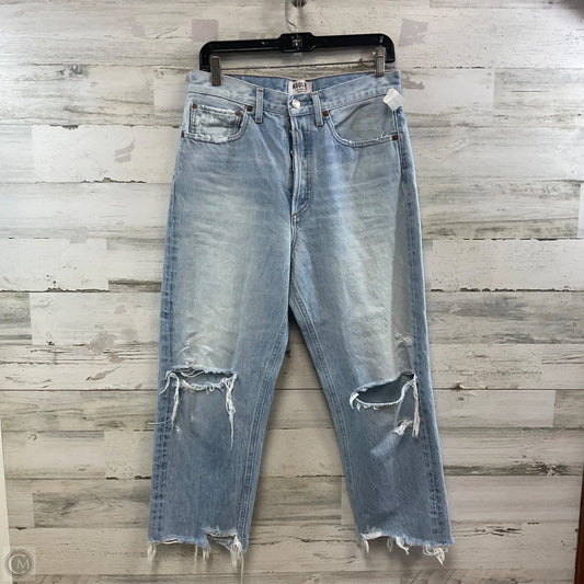 Jeans Wide Leg By Agolde In Blue Denim, Size: 4