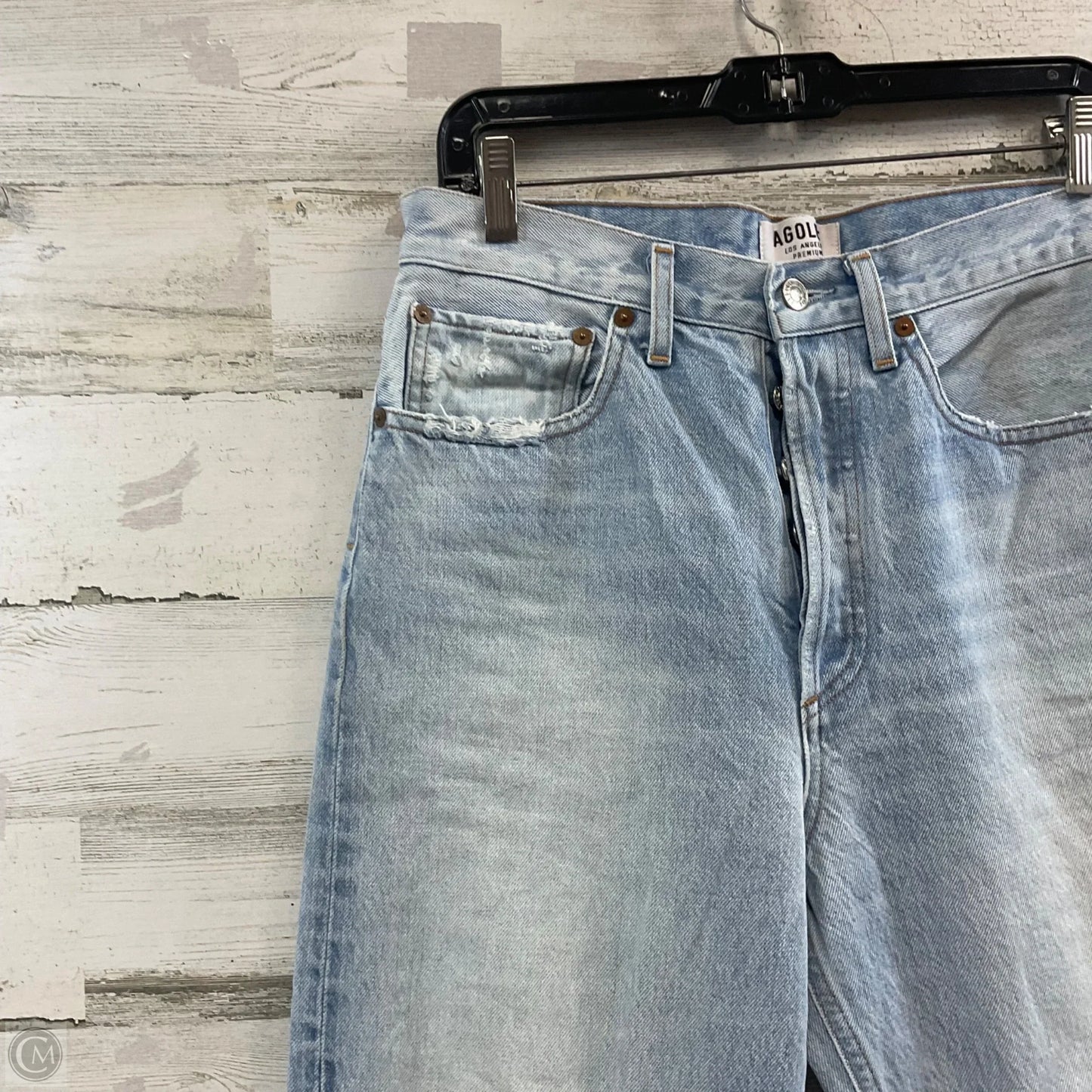 Jeans Wide Leg By Agolde In Blue Denim, Size: 4