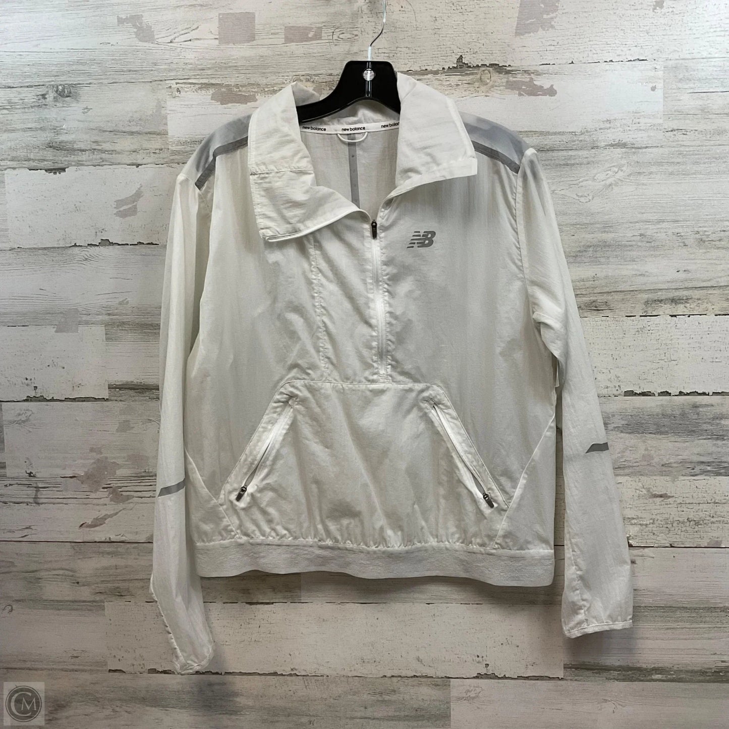 Athletic Jacket By New Balance In White, Size: M