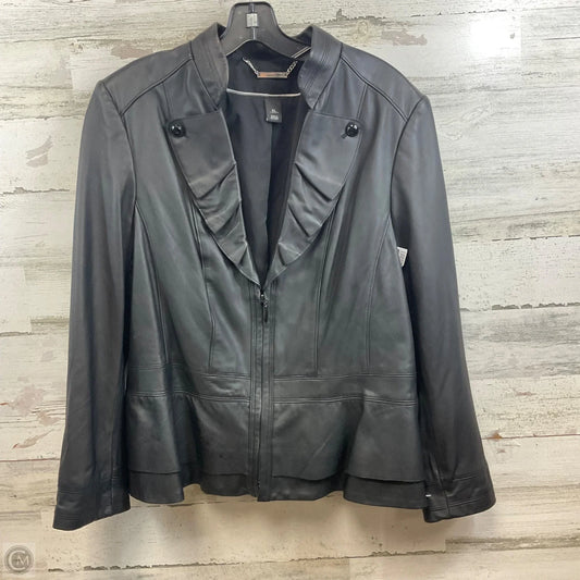 Jacket Moto Leather By White House Black Market In Black, Size: Xl