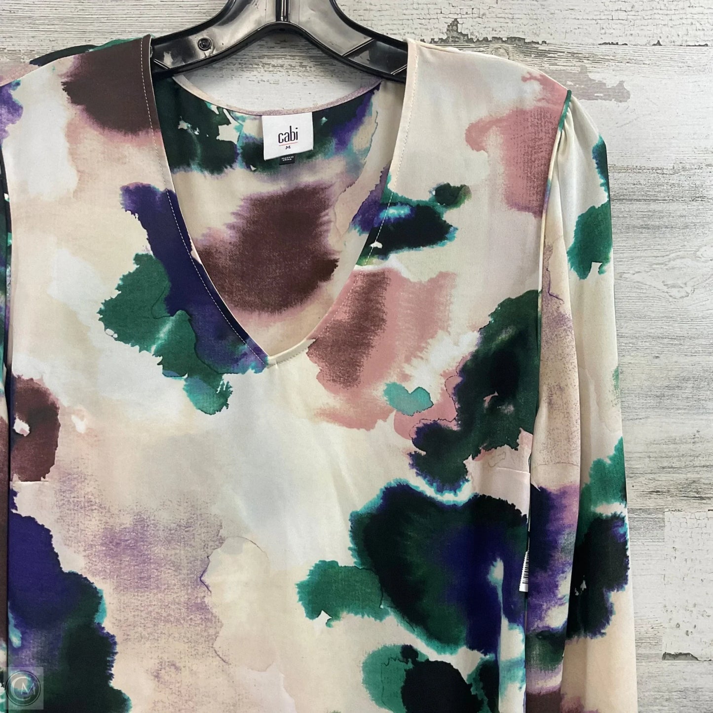 Blouse Long Sleeve By Cabi In Cream, Size: M