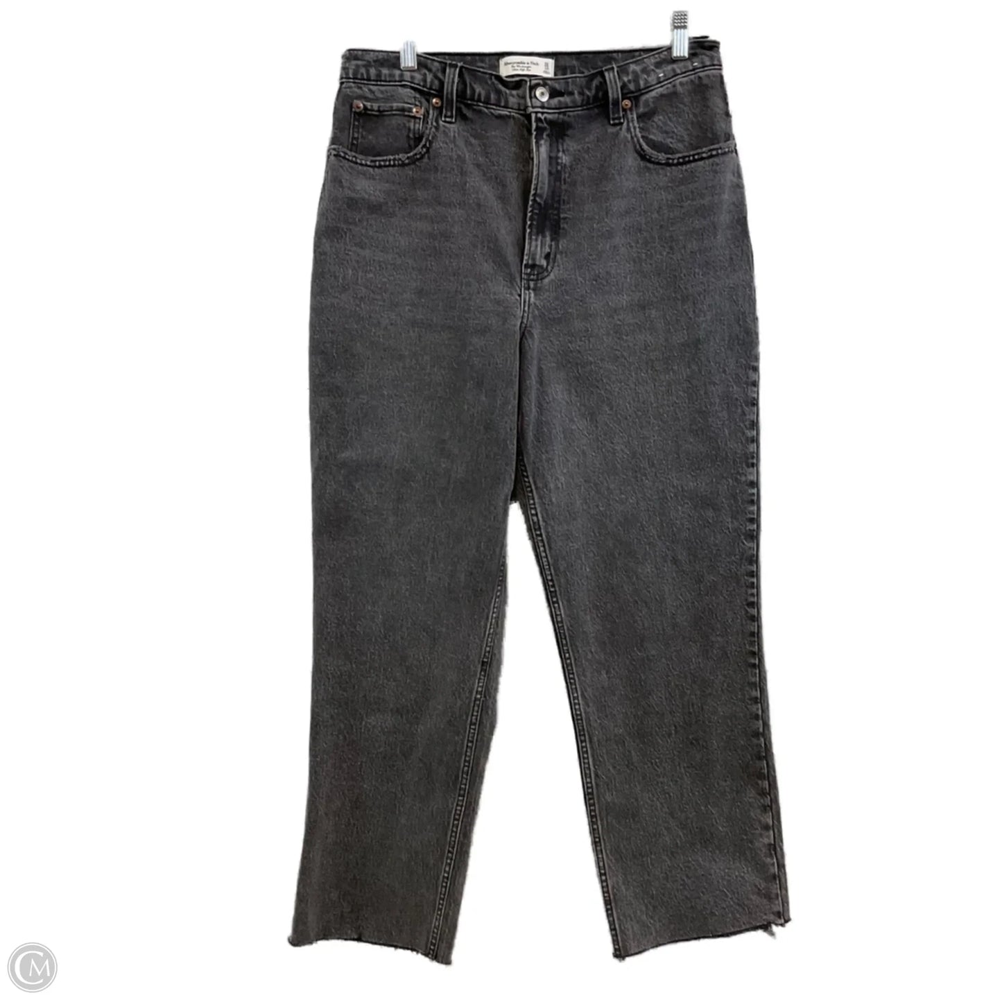 Jeans Straight By Abercrombie And Fitch In Black Denim, Size: 12