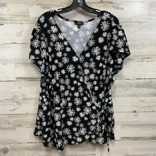 Top Short Sleeve Basic By Auw In Black, Size: 3x
