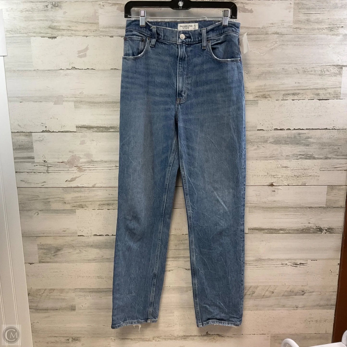 Jeans Straight By Abercrombie And Fitch In Blue Denim, Size: 12