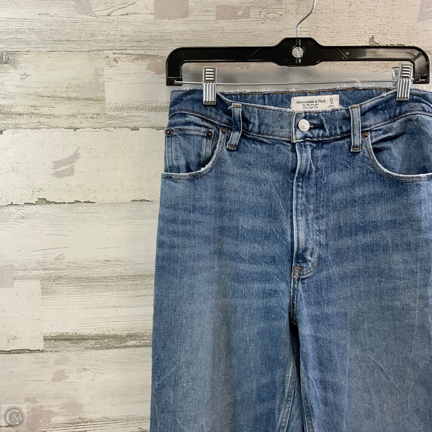 Jeans Straight By Abercrombie And Fitch In Blue Denim, Size: 12