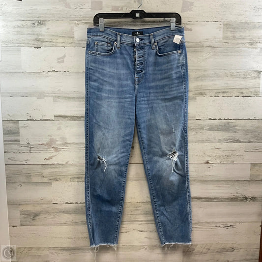 Jeans Straight By 7 For All Mankind In Blue Denim, Size: 10