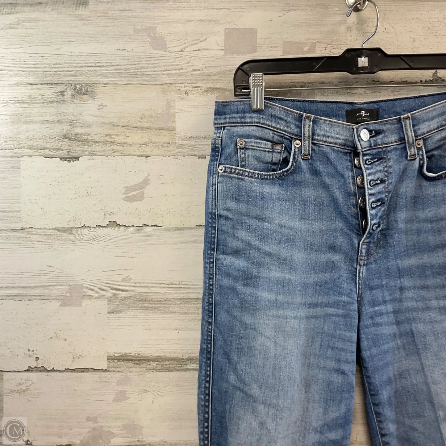 Jeans Straight By 7 For All Mankind In Blue Denim, Size: 10