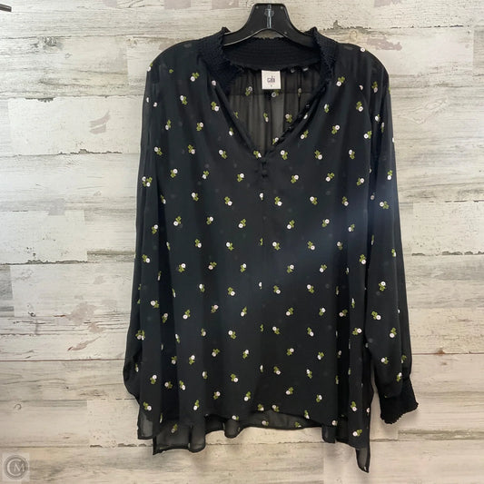 Blouse Long Sleeve By Cabi In Black, Size: L