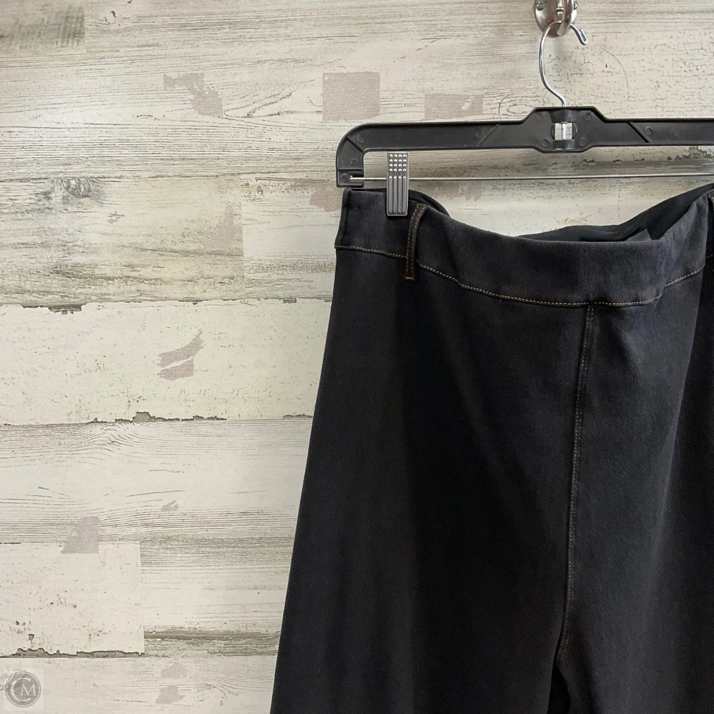 Jeans Wide Leg By Lysse In Black Denim, Size: Xl