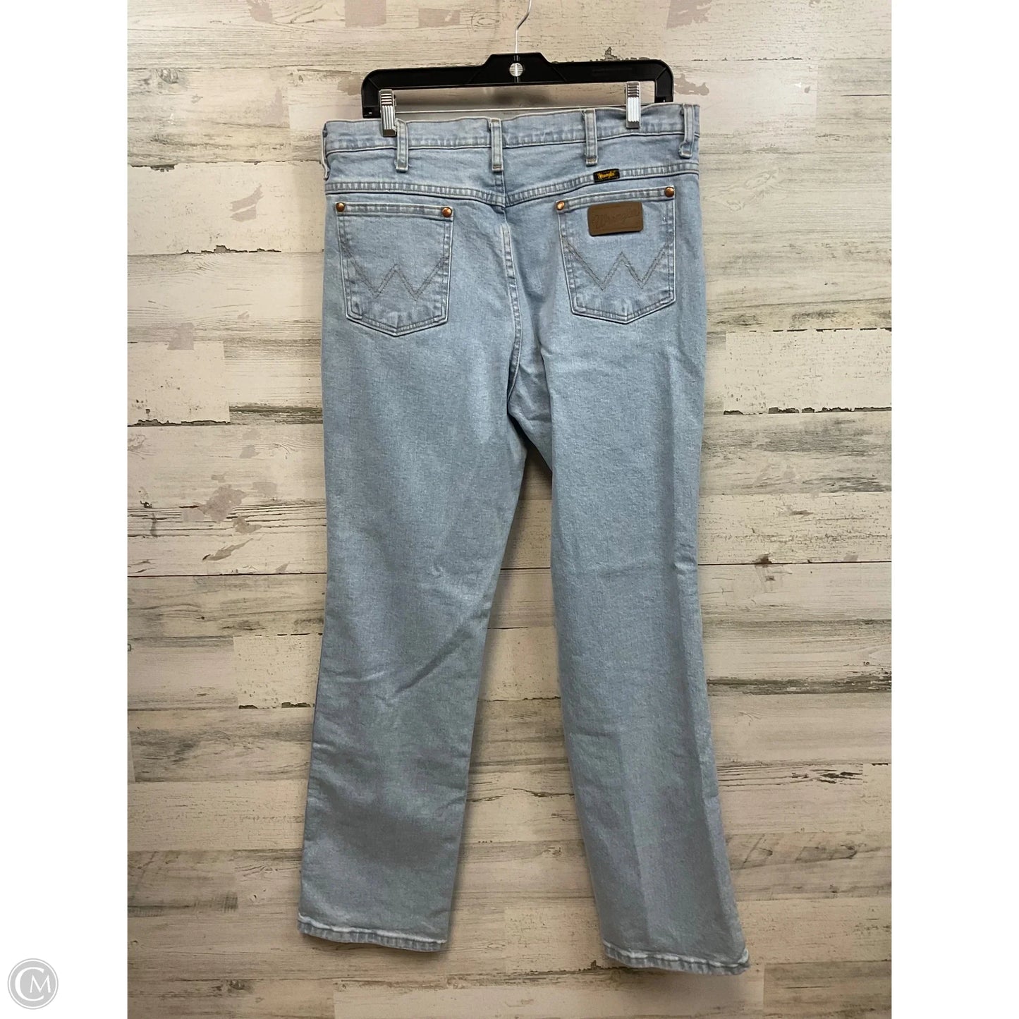 Jeans Straight By Wrangler In Blue Denim, Size: 18