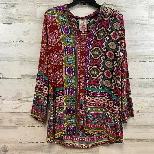 Top Long Sleeve By Johnny Was In Maroon, Size: S