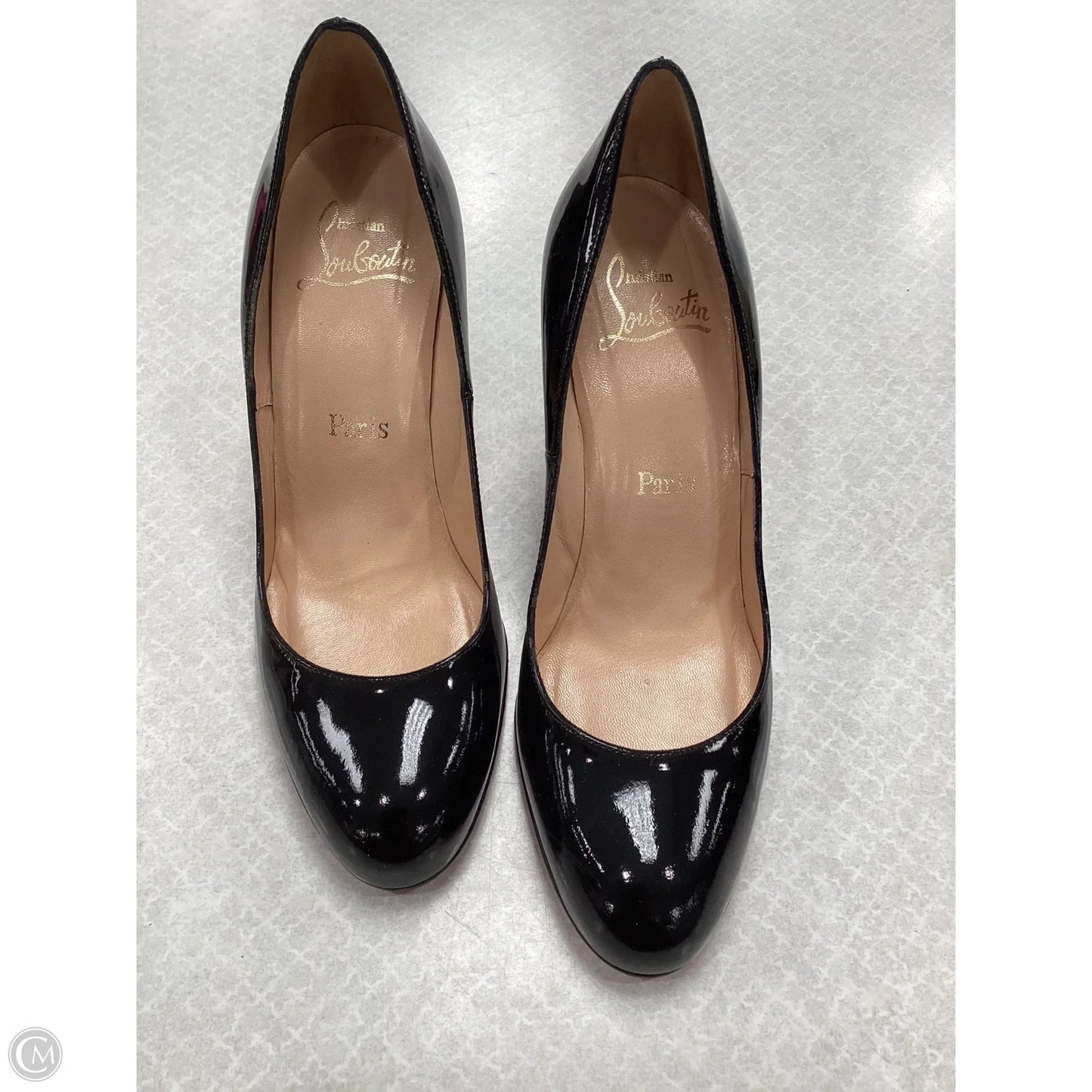 Shoes Luxury Designer By Christian Louboutin In Black, Size: 6.5