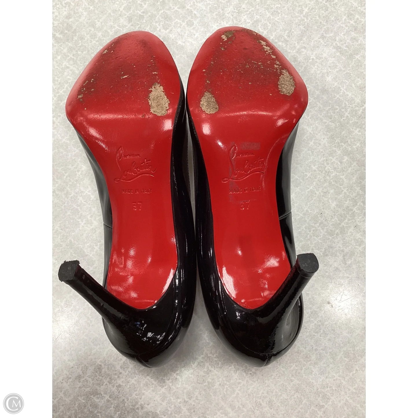 Shoes Luxury Designer By Christian Louboutin In Black, Size: 6.5