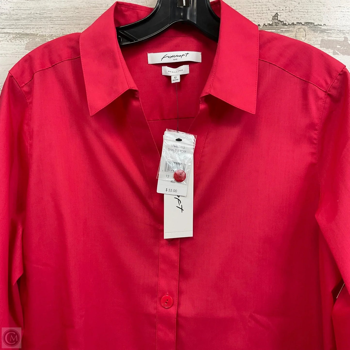 Tunic 3/4 Sleeve By Foxcroft In Pink, Size: L