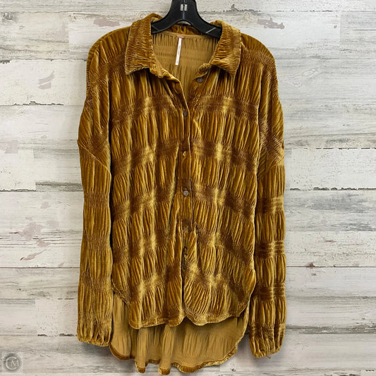 Blouse Long Sleeve By Free People In Yellow, Size: Xs
