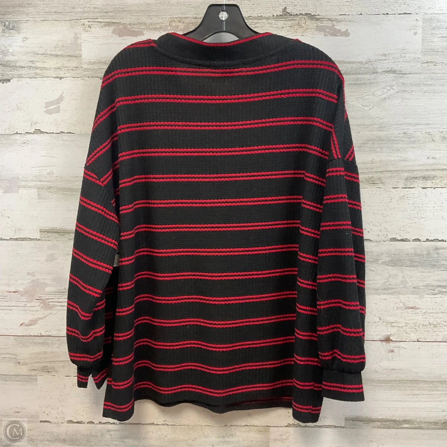 Top Long Sleeve By Sanctuary In Black & Red, Size: 1x