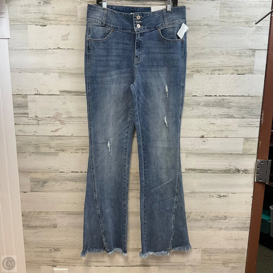 Jeans Wide Leg By Kancan In Blue Denim, Size: 12