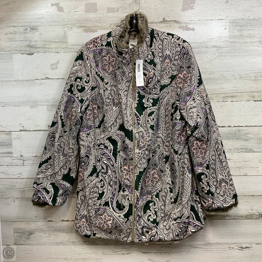 Coat Faux Fur & Sherpa By Chicos In Animal Print, Size: M