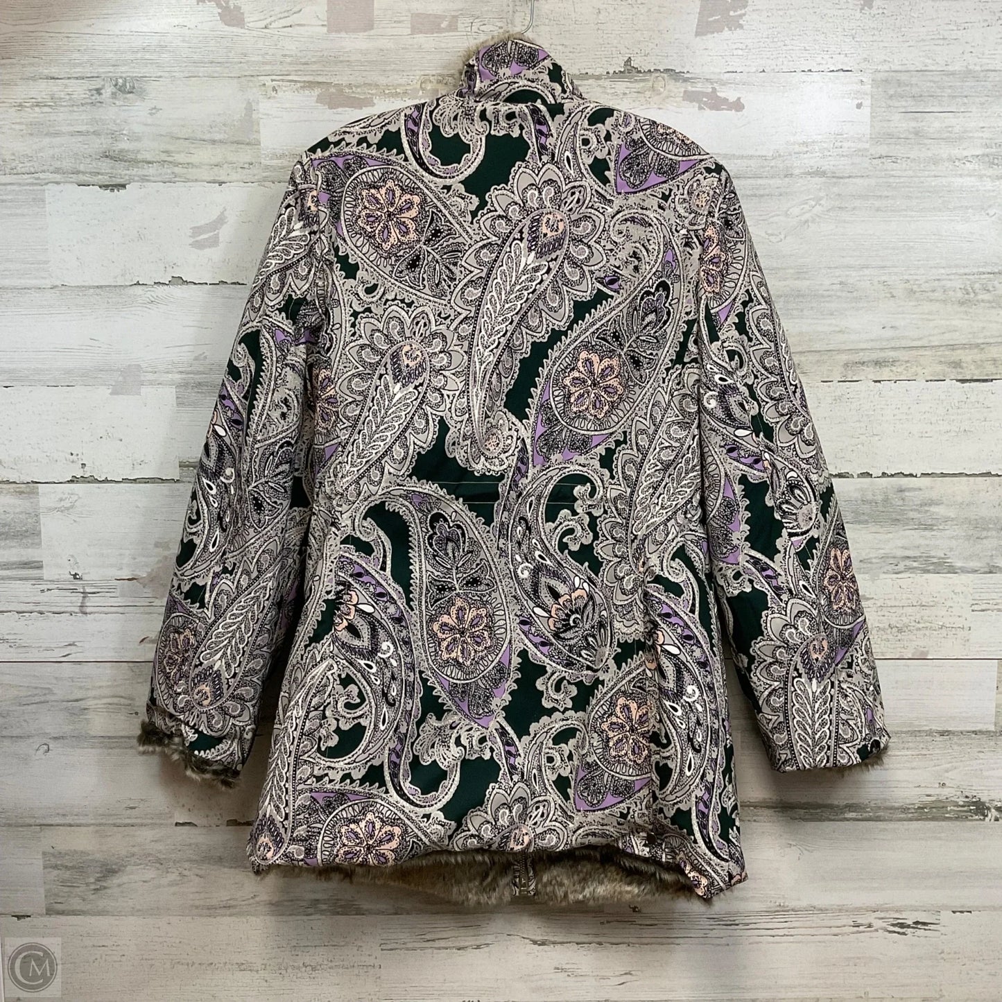 Coat Faux Fur & Sherpa By Chicos In Animal Print, Size: M