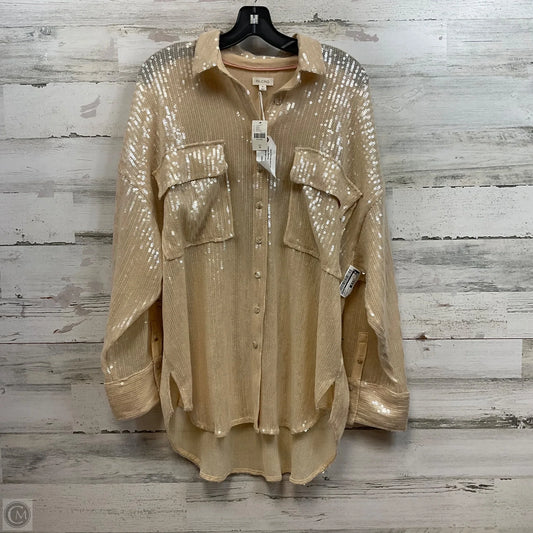 Top Long Sleeve By Pilcro In Brown, Size: M