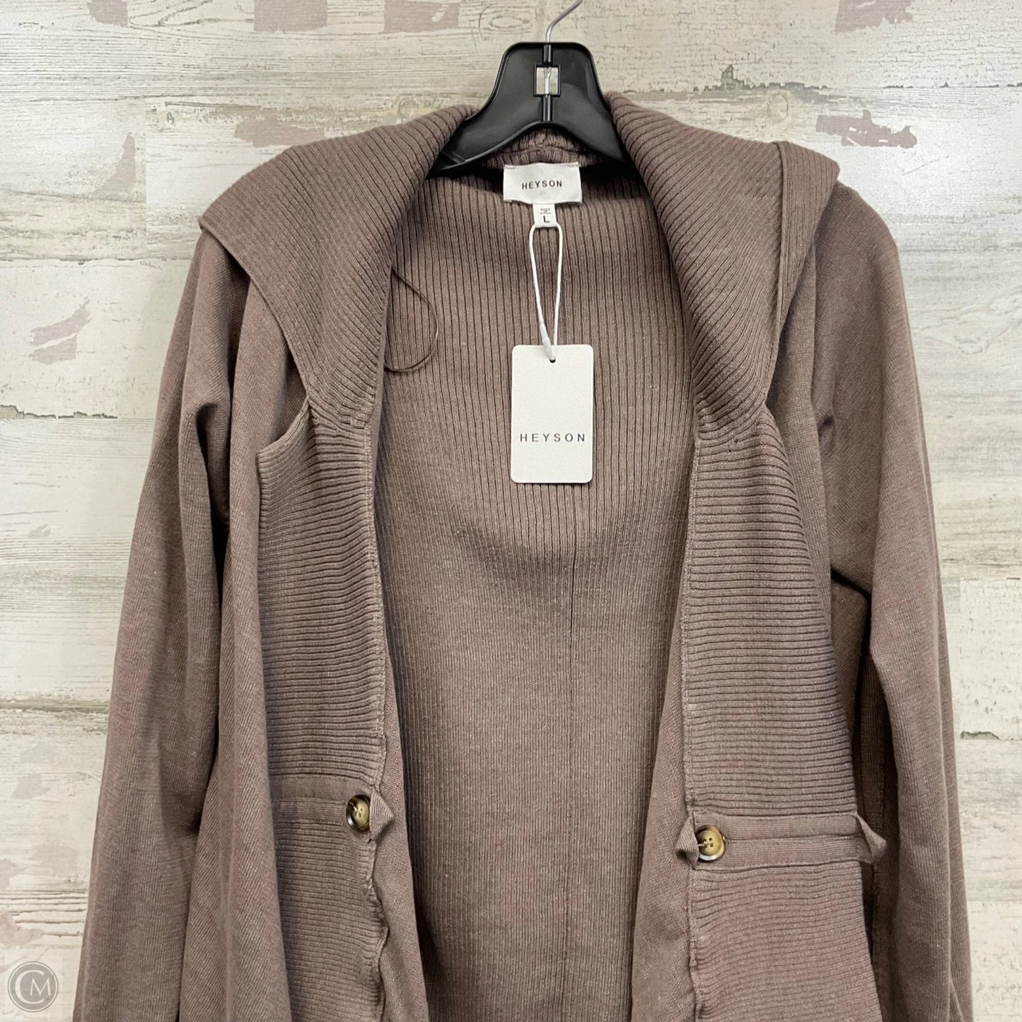 Top Long Sleeve By Heyson In Brown, Size: L