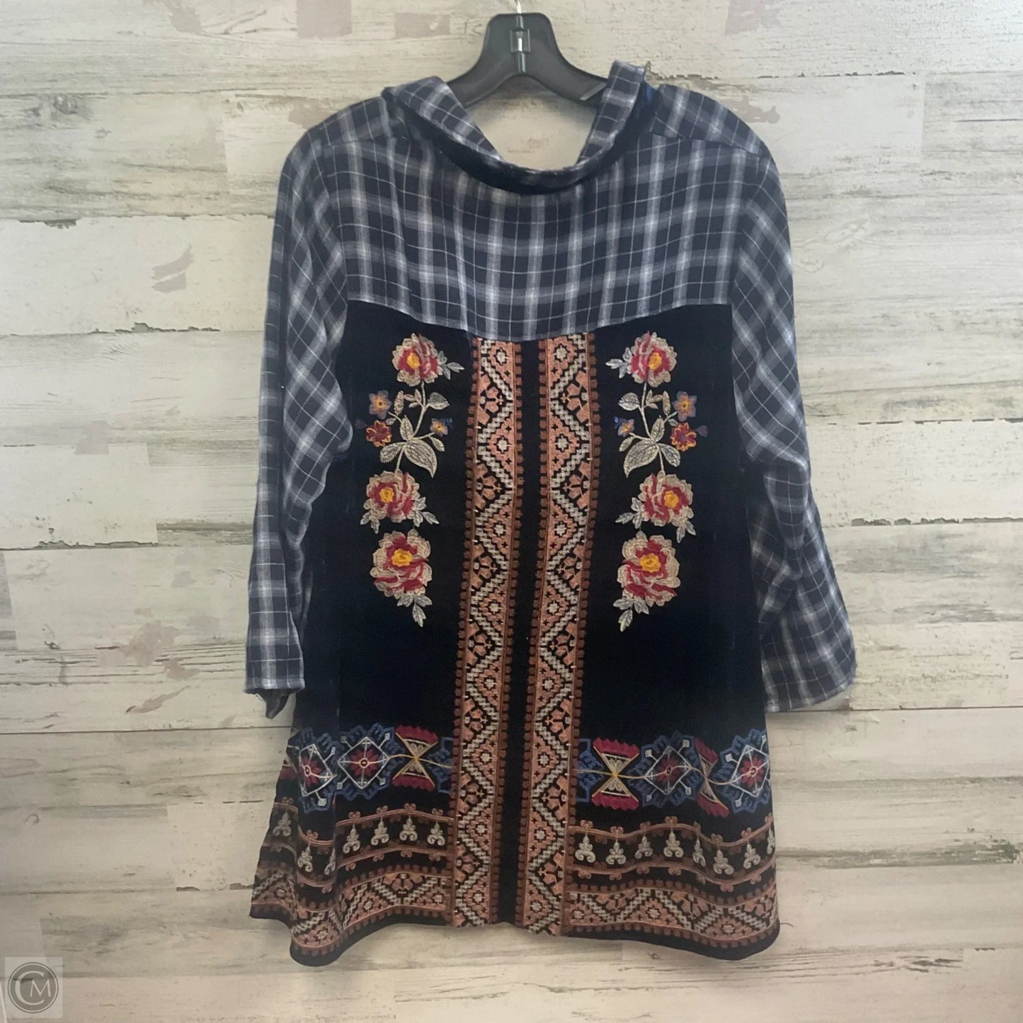 Blouse Long Sleeve By Andree By Unit In Blue, Size: 1x