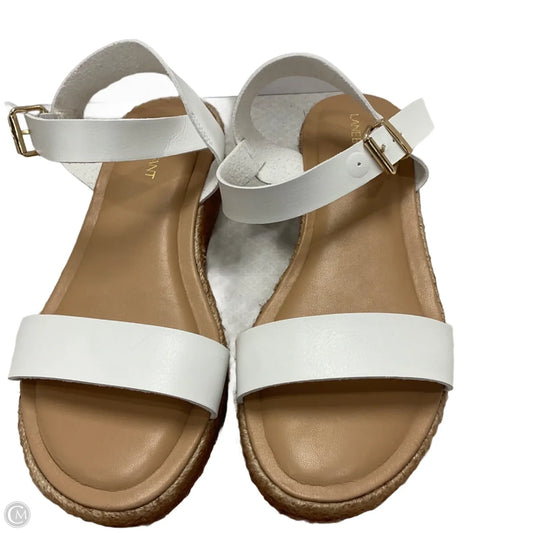 Sandals Heels Wedge By Lane Bryant In White, Size: 9w
