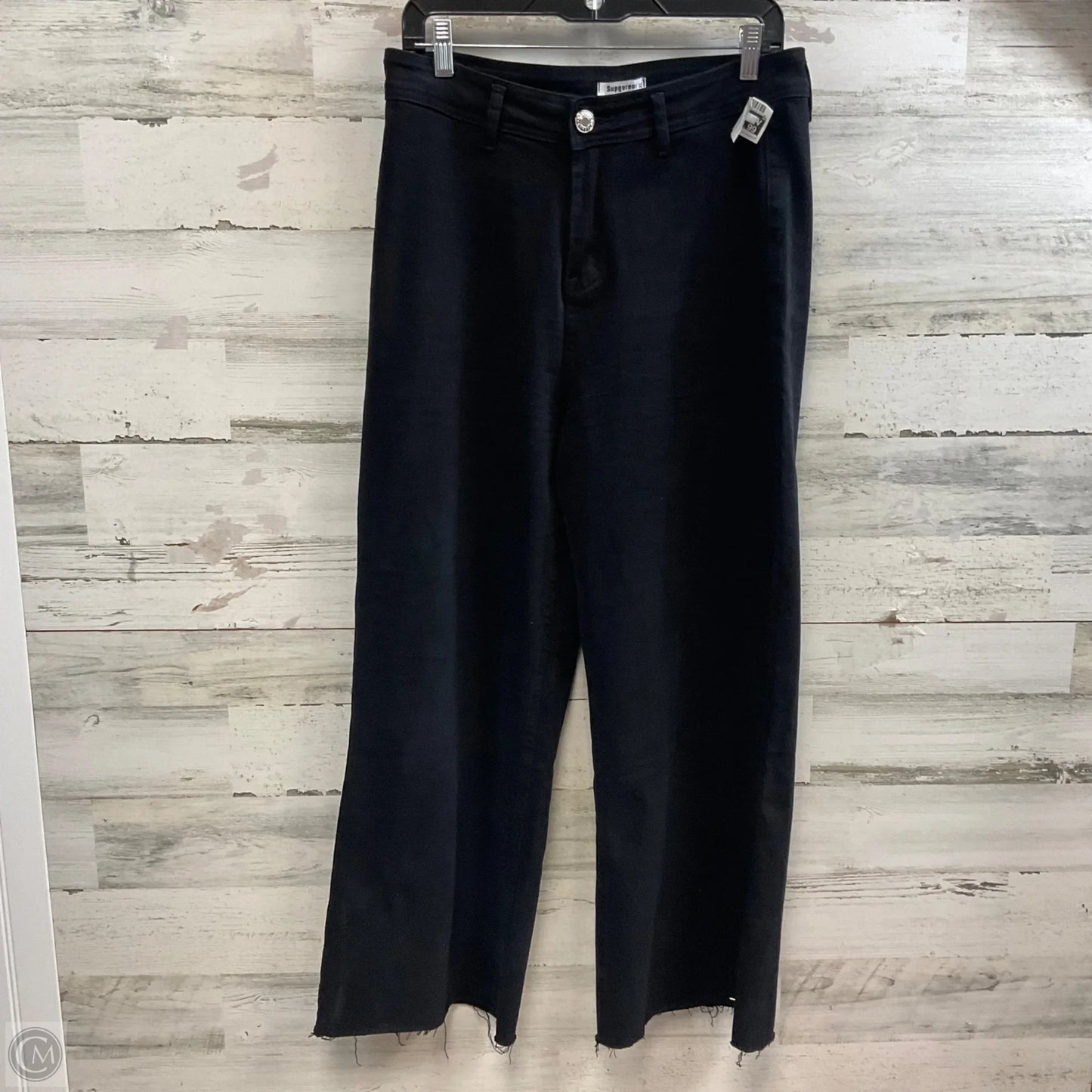 Jeans Wide Leg By SUPGREOU In Black Denim, Size: Xl